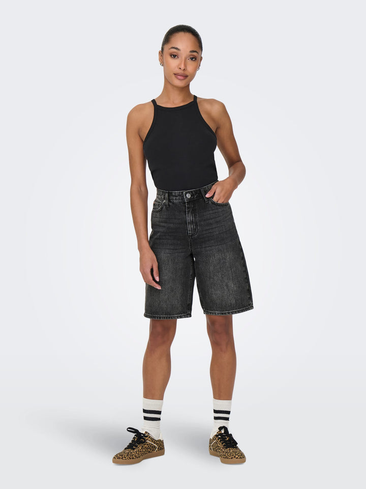 Only 15256709 Sonny short denim dames black denim