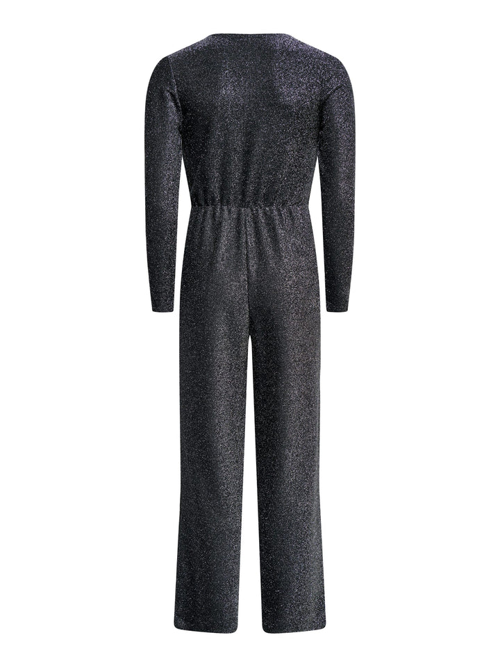 Only ONLRICH L/S GLITTER JUMPSUIT JRS zilverkleurig – dames