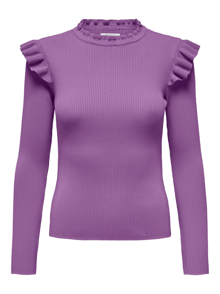 Only 15262455 Sia t-shirt l/m paars – dames