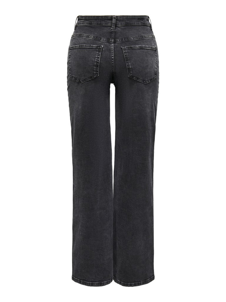 Jacqueline de Yong Felina wide fit jeans zwart – dames - Black Denim - L32