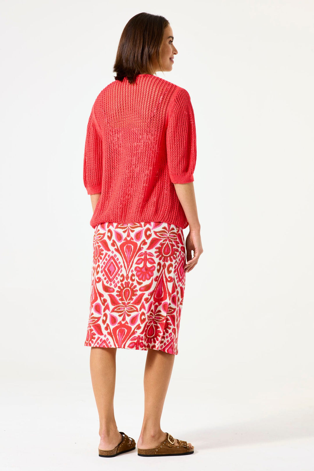 Garcia woman E50251 vest gebreid rood