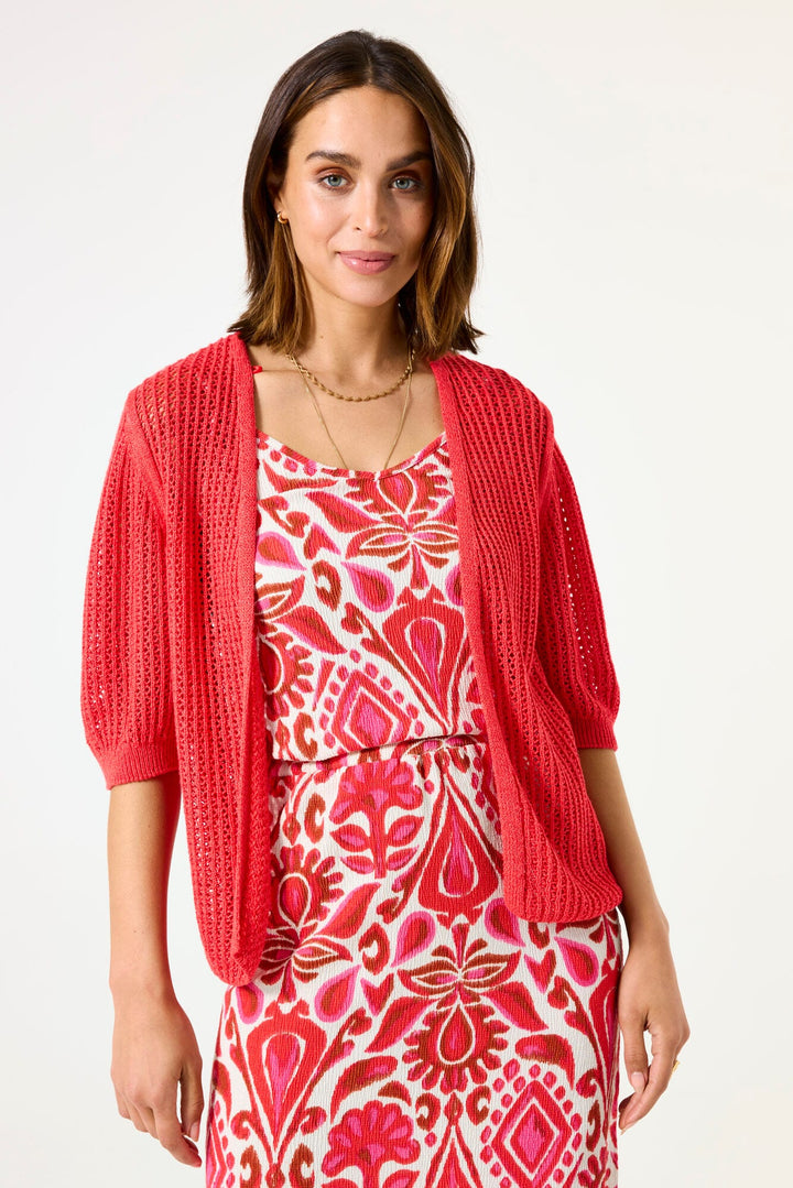 Garcia woman E50251 vest gebreid rood