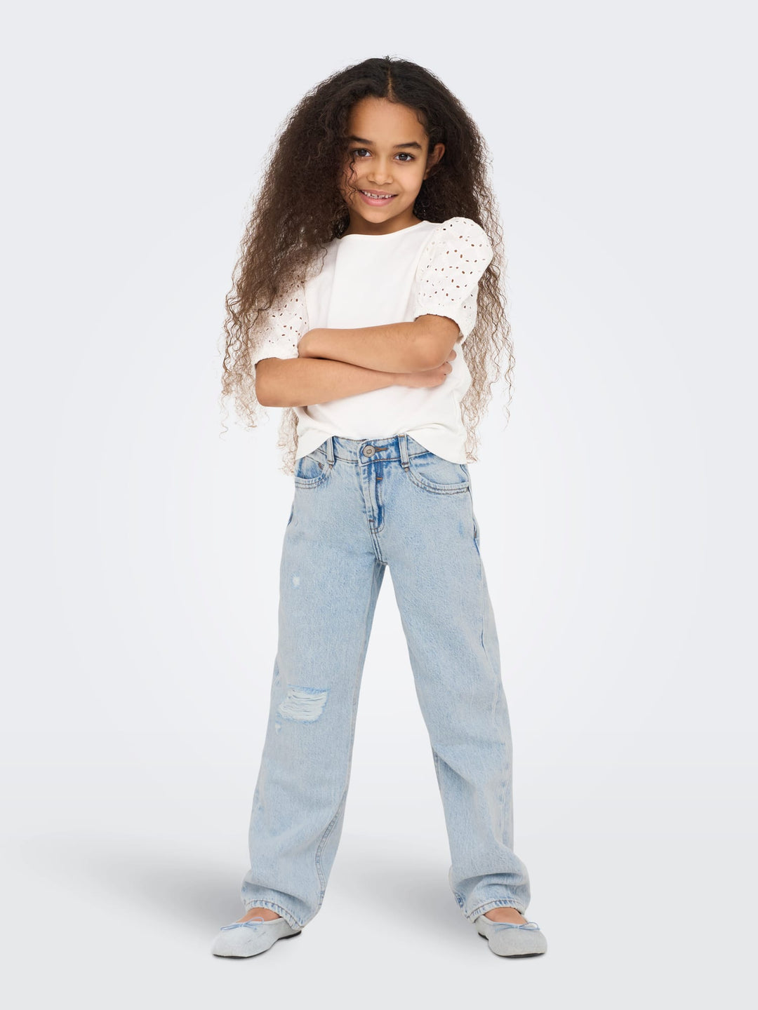 Only KOGDAD STRAIGHT DEST DNM CRO963 jeans – meisjes - Blue Denim