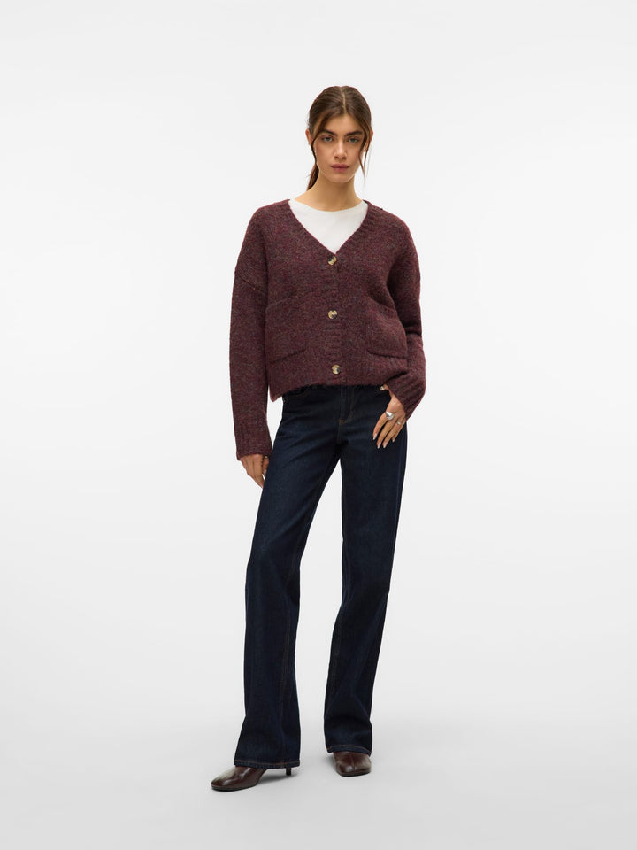 VERO MODA 10331347 Ingrid vest gebreid dames – paars dessin
