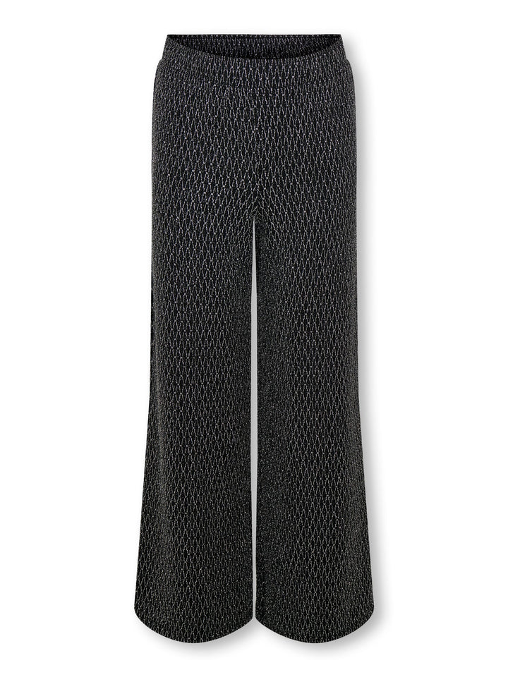 Kids Only KOGQUEEN GLITTER PANT BF JRS – meisjes lange broek - Zwart Dessin