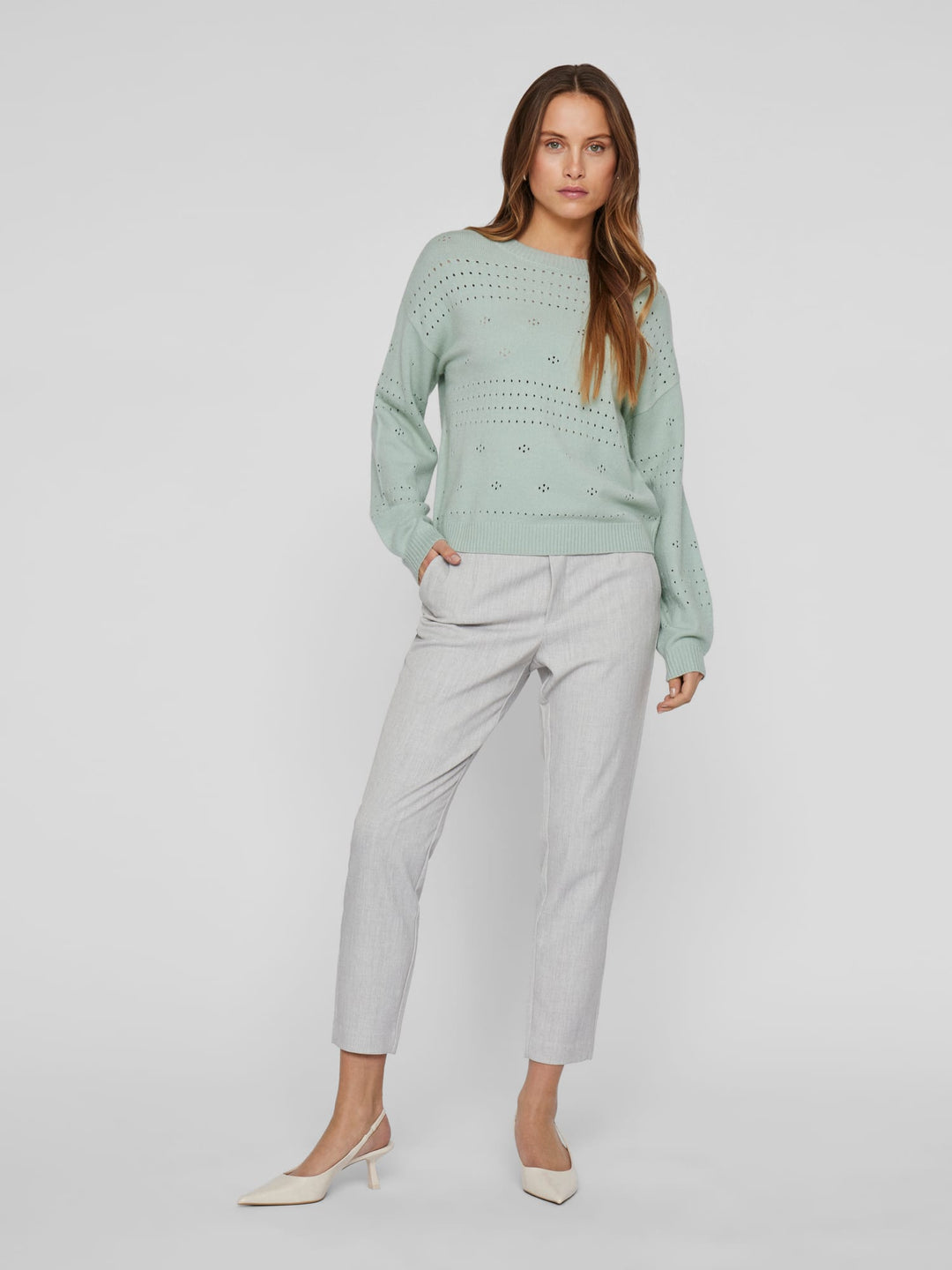 Vila 14101222 Ril trui dames mint