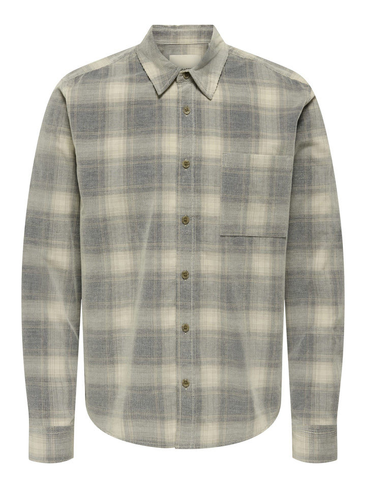 ONLY &amp; SONS 22035776 William overhemd l/m zand dessin – heren