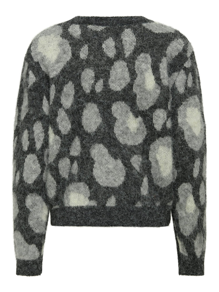 Only Edelie vest gebreid dames – grijs dessin