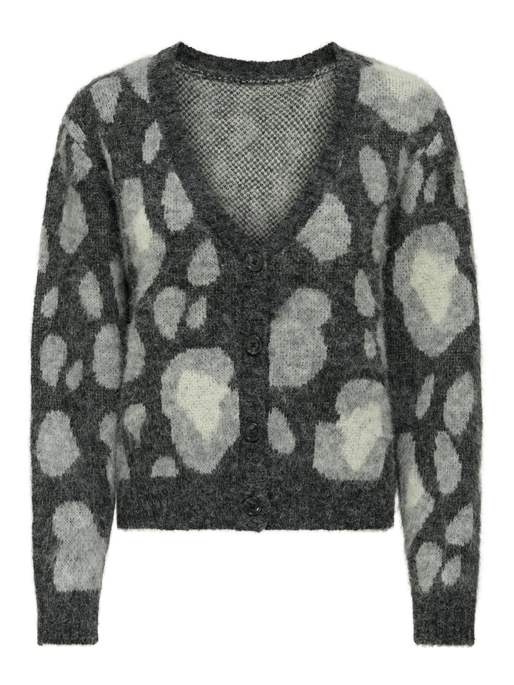 Only Edelie vest gebreid dames – grijs dessin