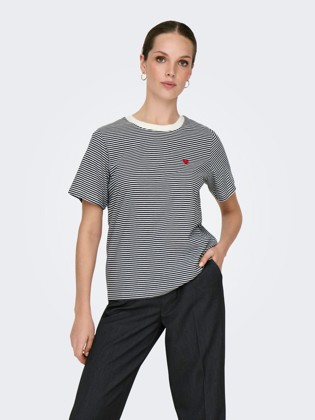 Jacqueline de Yong Pisa T-shirt blauw dessin – dames