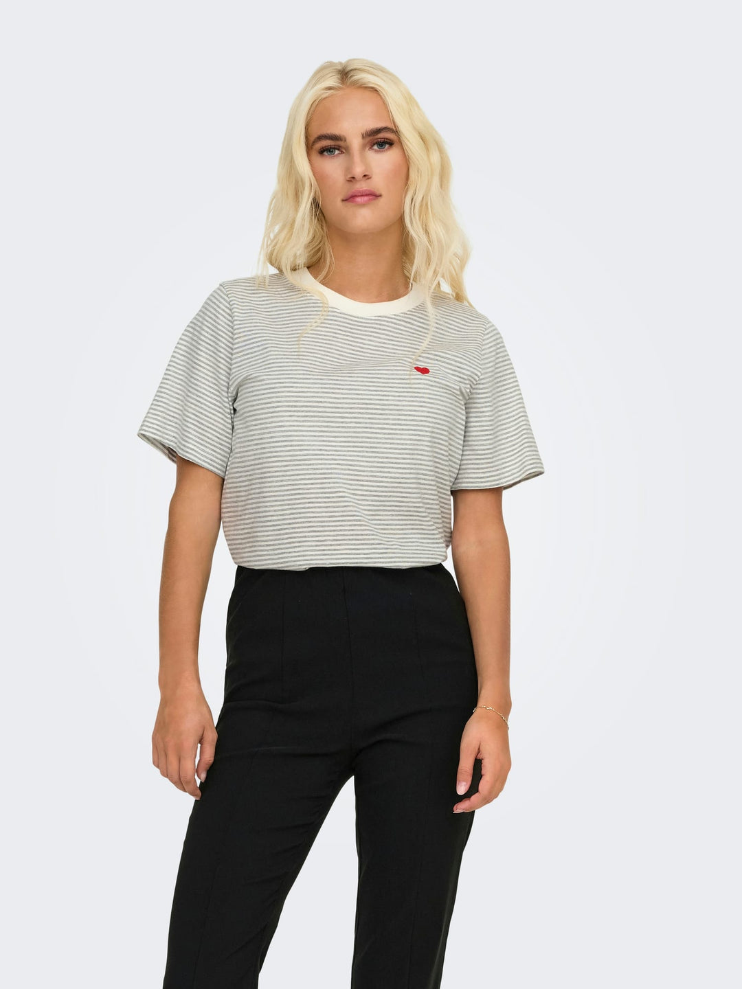 Jacqueline de Yong Pisa T-shirt zand dessin – dames