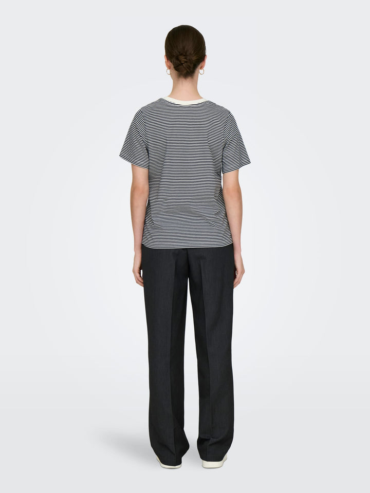 Jacqueline de Yong Pisa T-shirt blauw dessin – dames