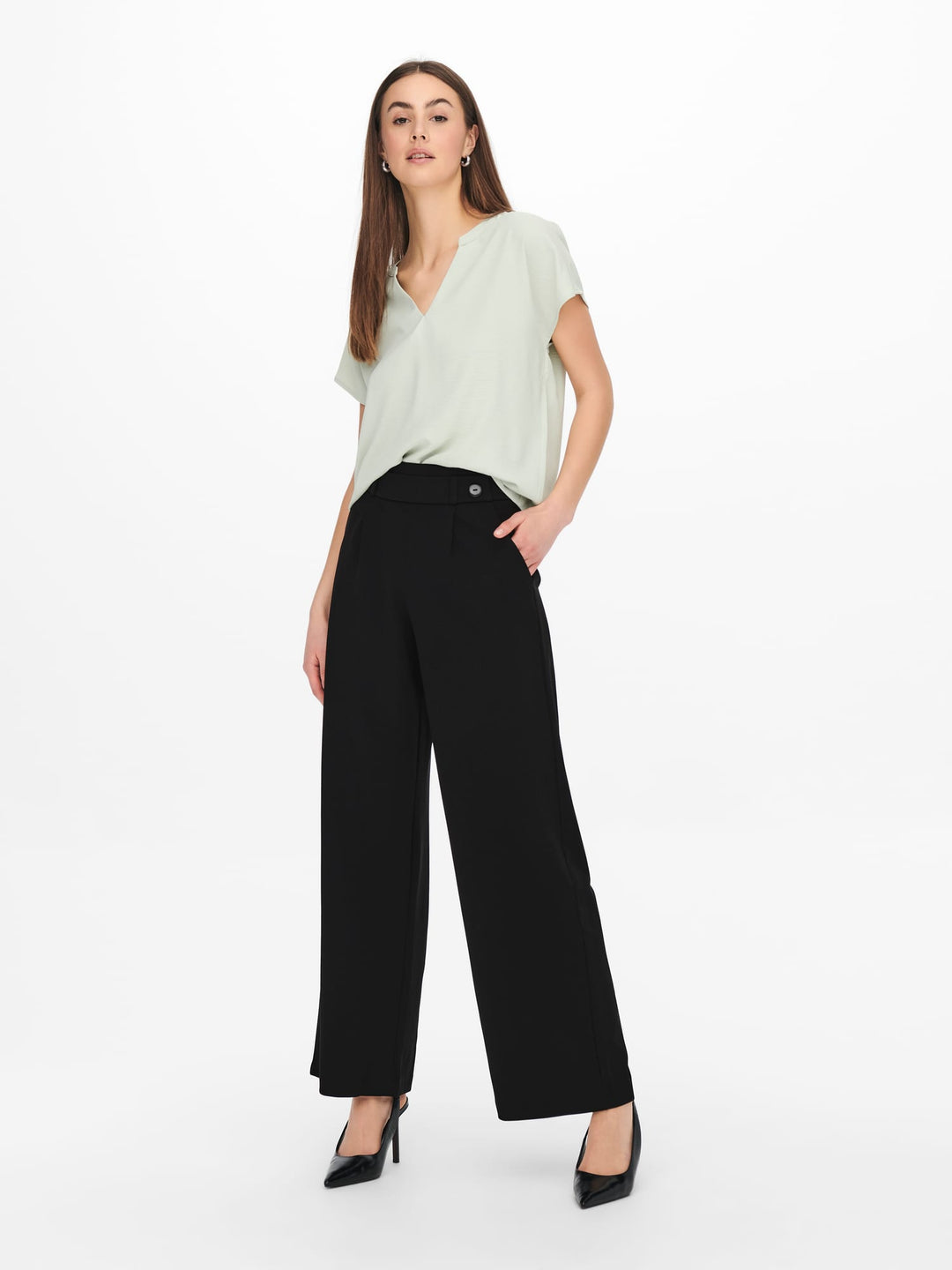 Jacqueline de Yong Geggo lange broek zwart – dames - L32