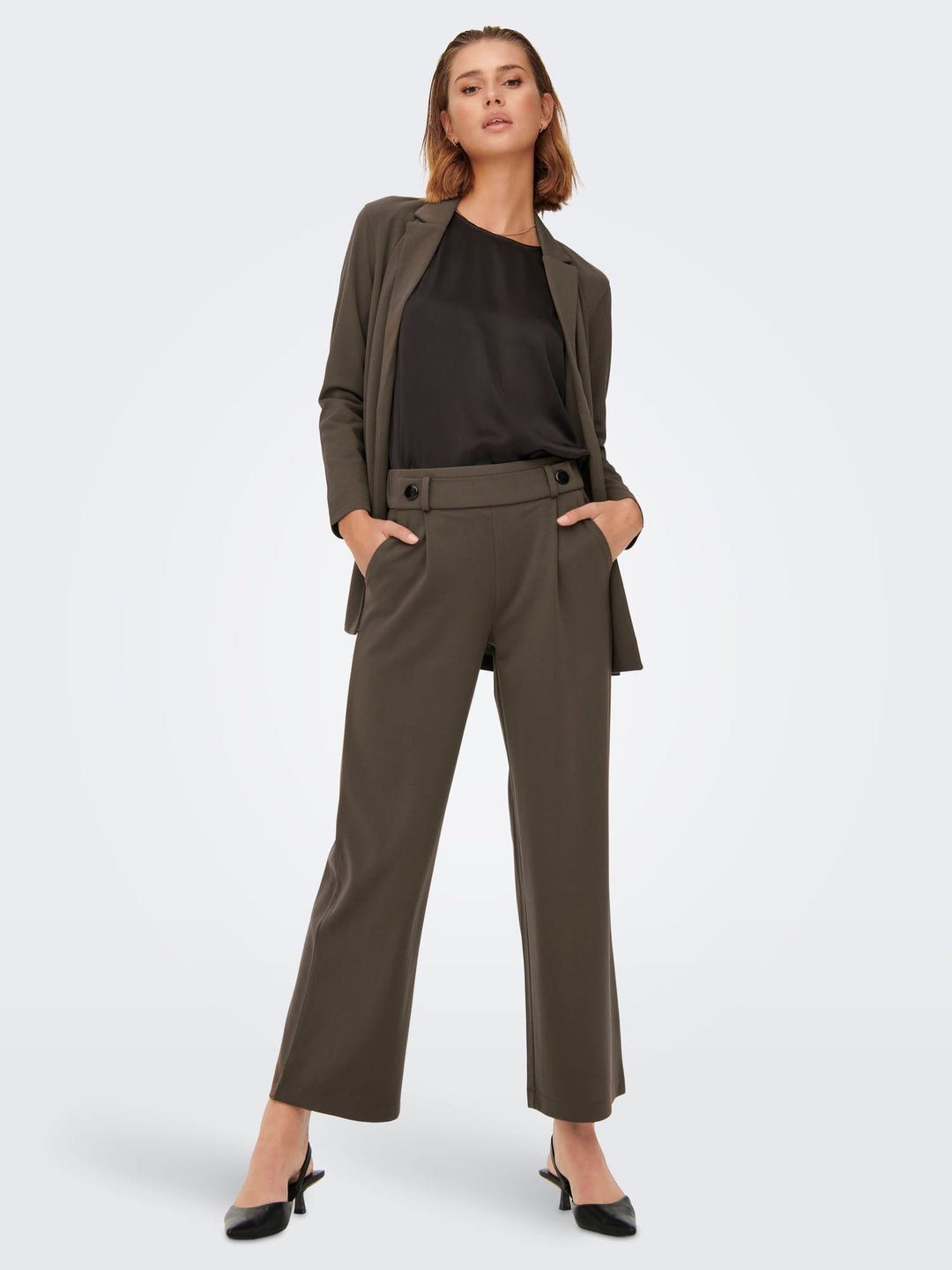 Jacqueline de Yong 15208430 Geggo lange broek bruin - L34