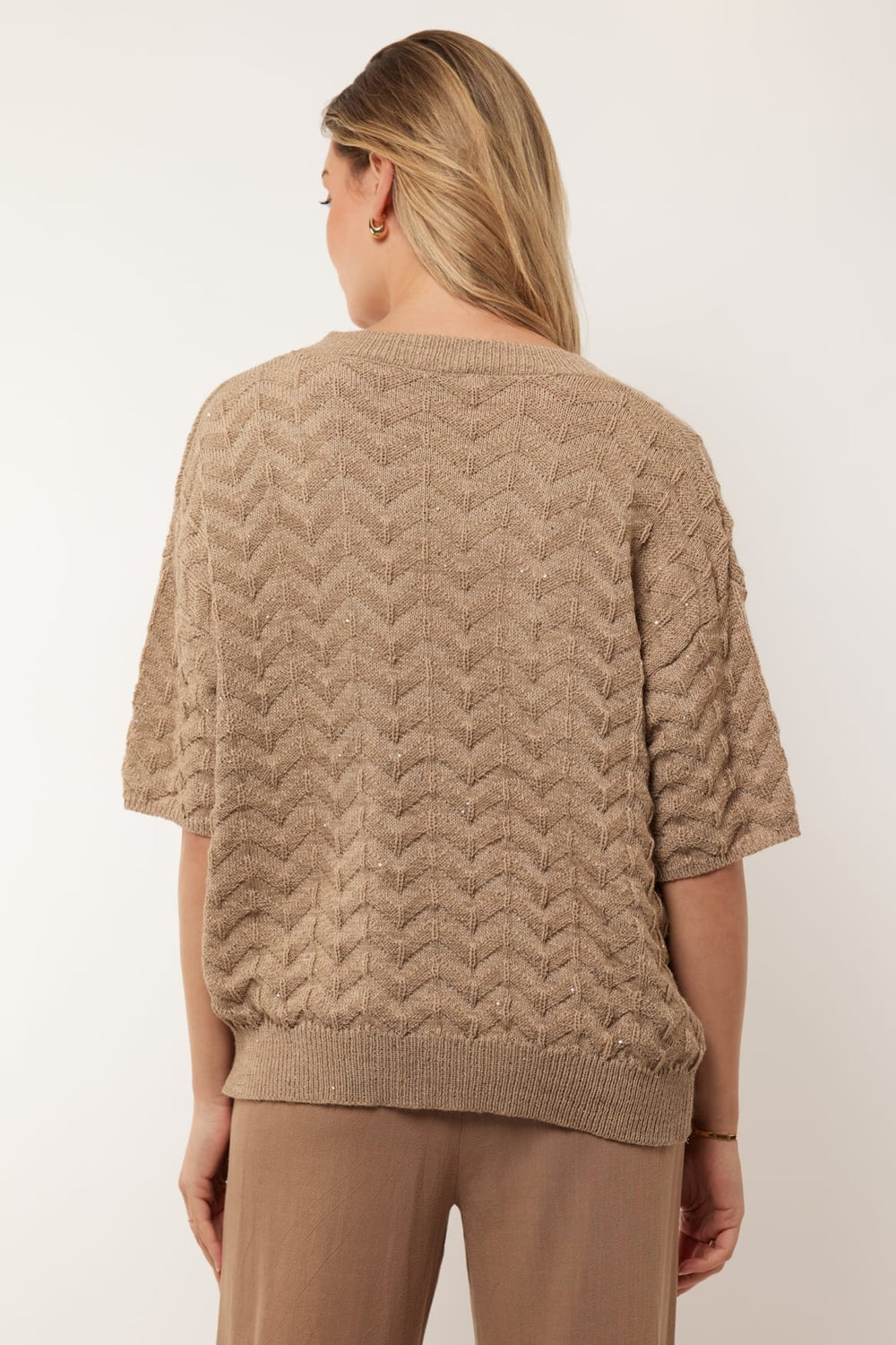 G-Maxx 25ZJG03 vest gebreid dames taupe