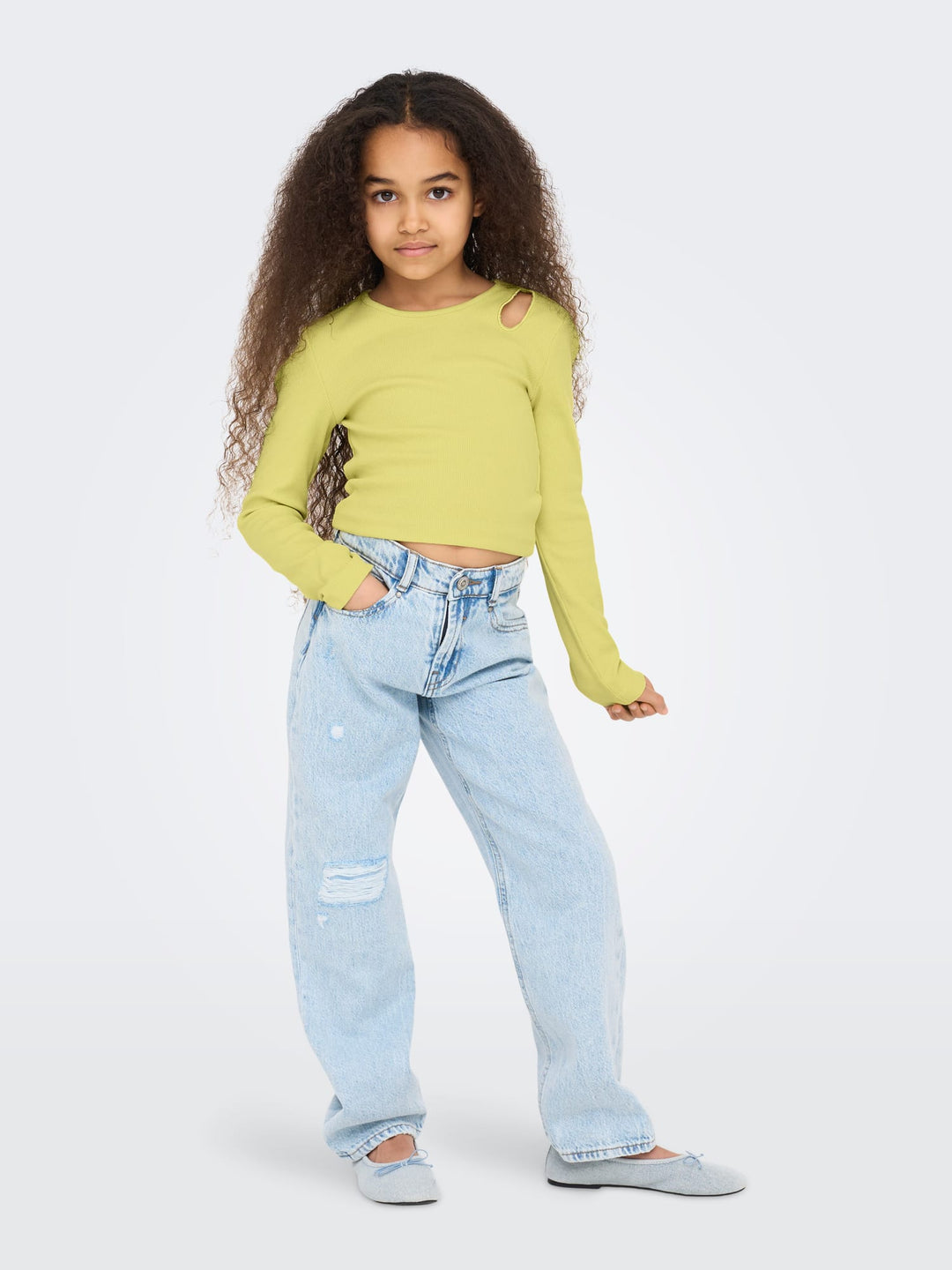 Kids Only Nessa top licht geel – meisjes