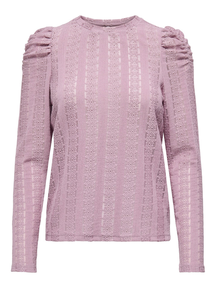 Only ONLMELANIE L/S O-NECK TOP donker rose – dames t-shirt