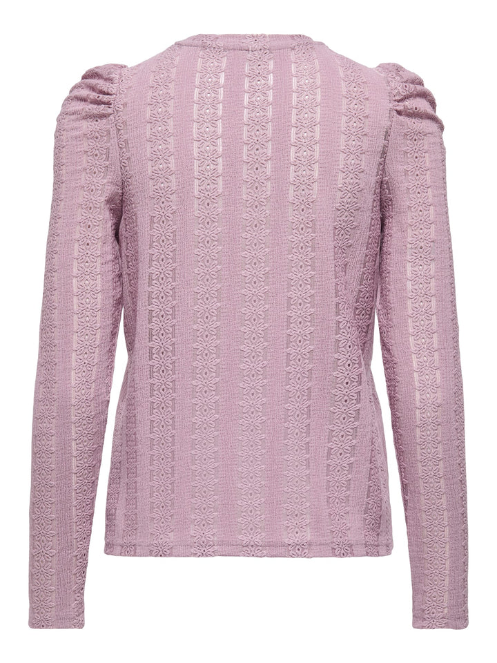 Only ONLMELANIE L/S O-NECK TOP donker rose – dames t-shirt