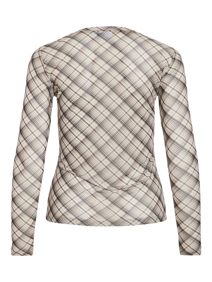 Vila 14111122 Volettis top l/m dames ecru dessin