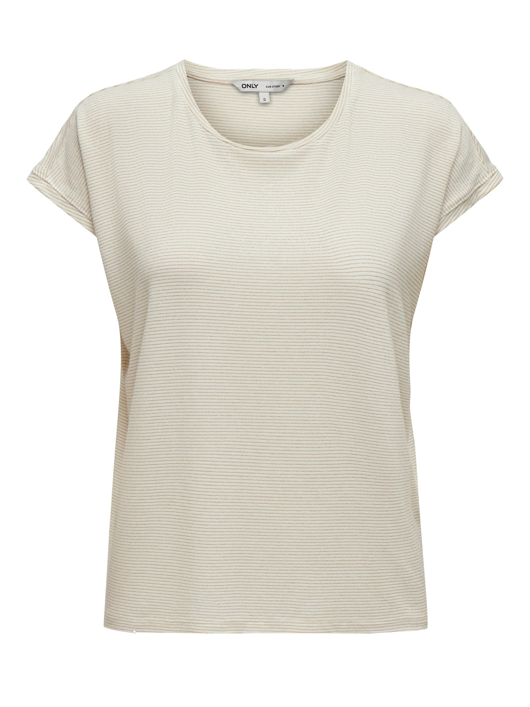 Only ONLCLAUDIA S/S Glitter Top – dames - Zand