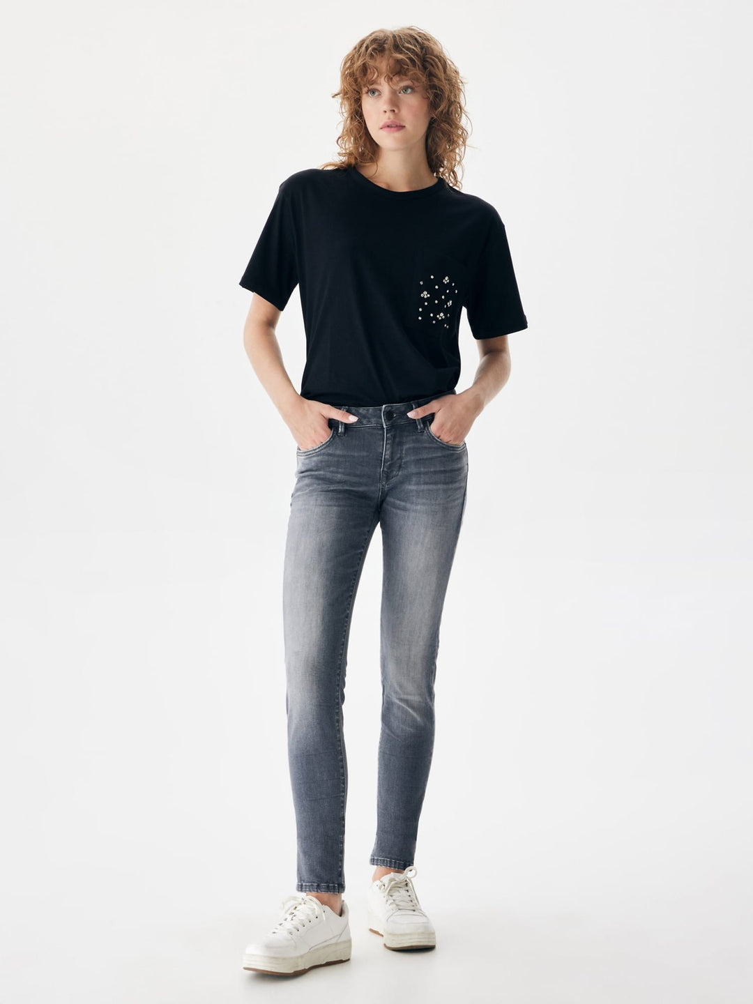 LTB Nicole jeans skinny fit grey denim – dames - L32