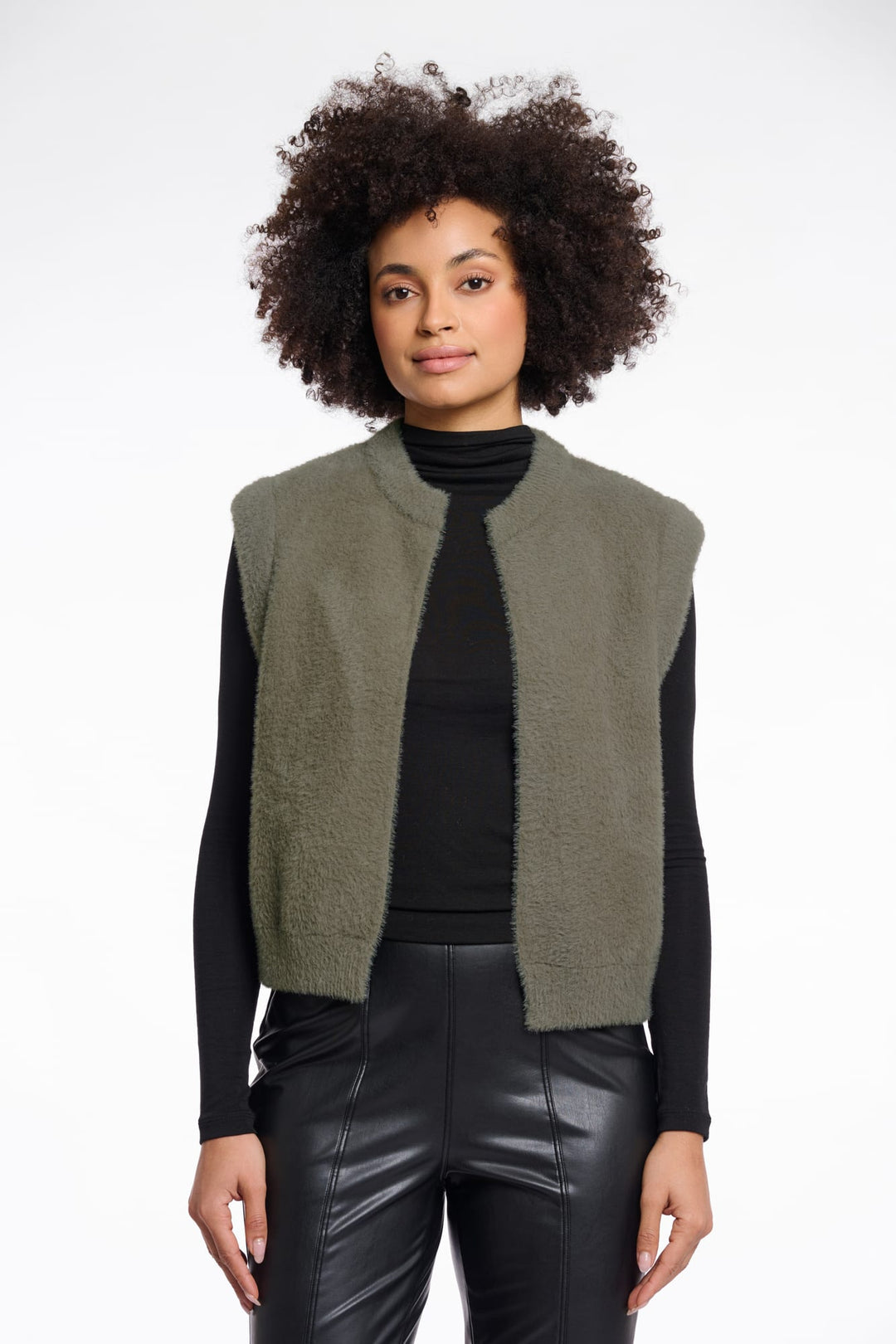 Rino & Pelle Elona.5002611 gilet gebreid olijf