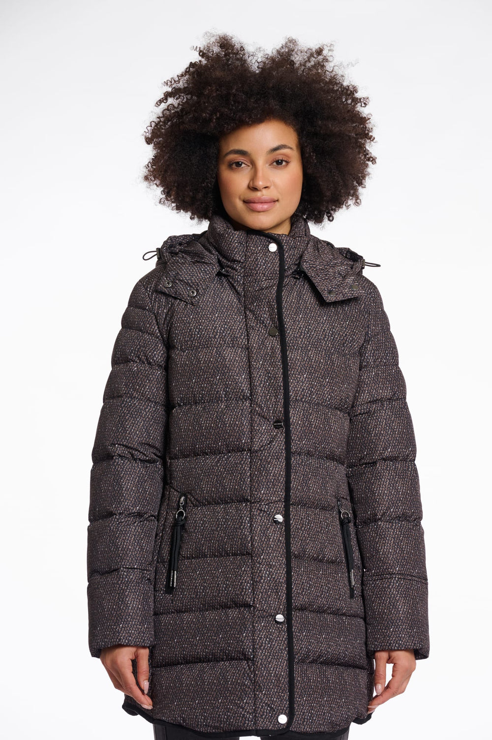 Rino & Pelle Nusa.7002512 winterjas dames bruin dessin