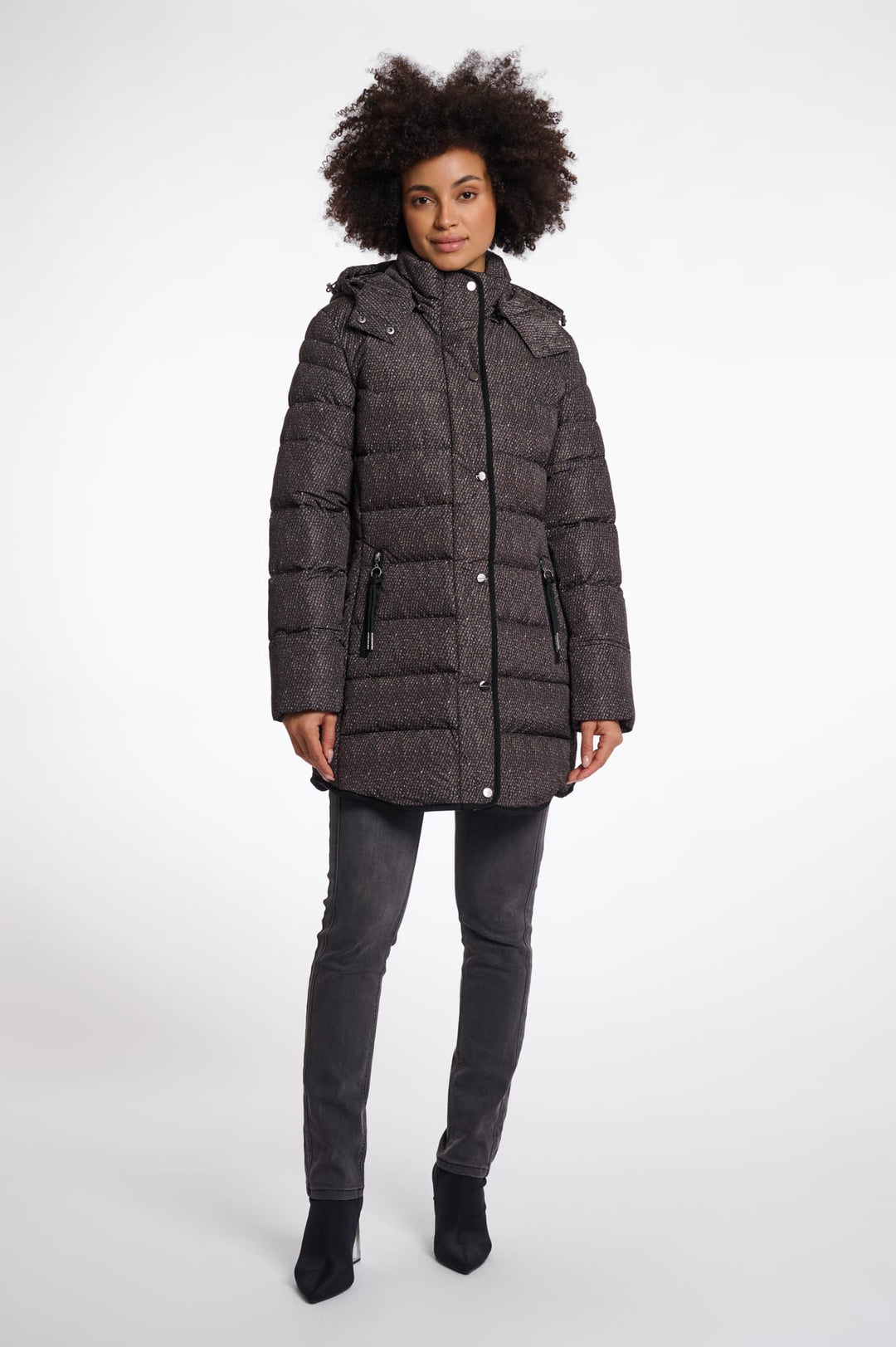 Rino & Pelle Nusa.7002512 winterjas dames bruin dessin