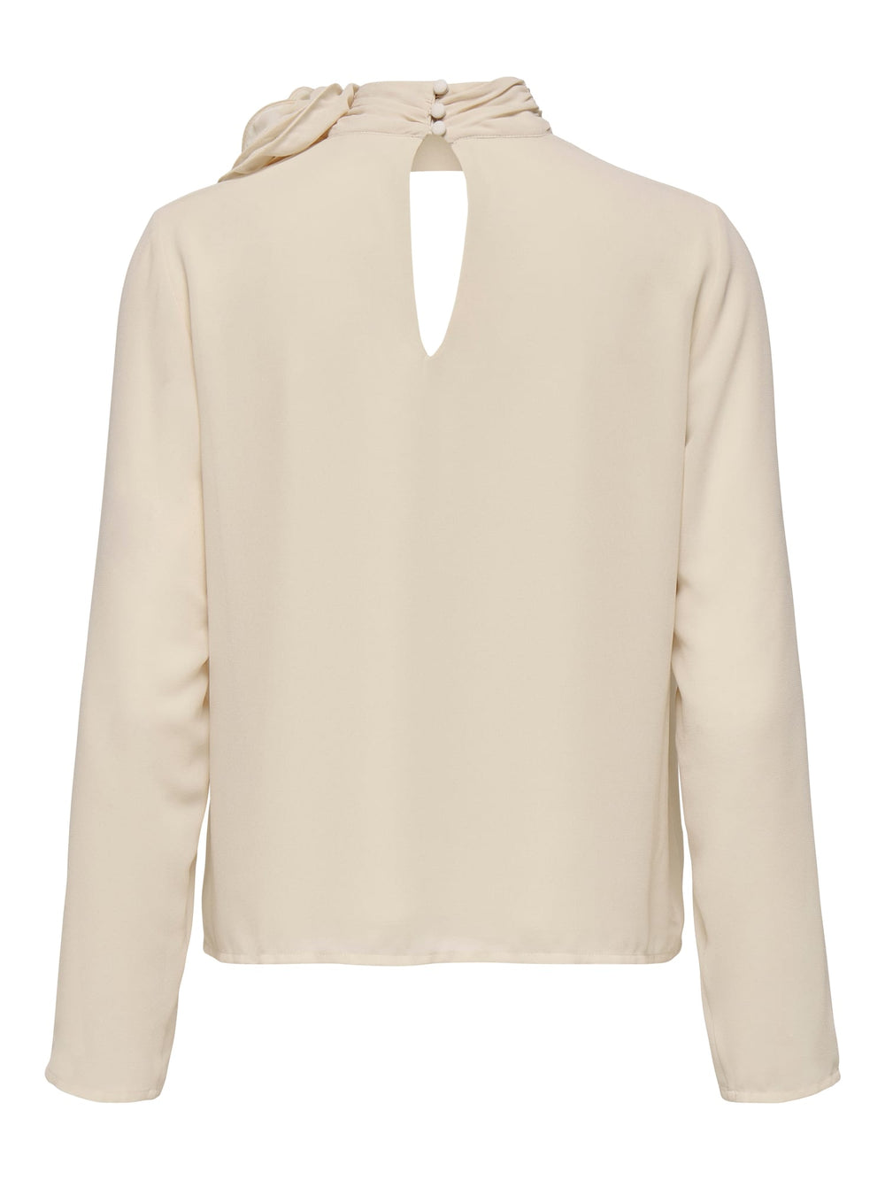 Jacqueline de Yong JDYNOMI L/S HIGH NECK ROSE TOP – dames top - Ecru