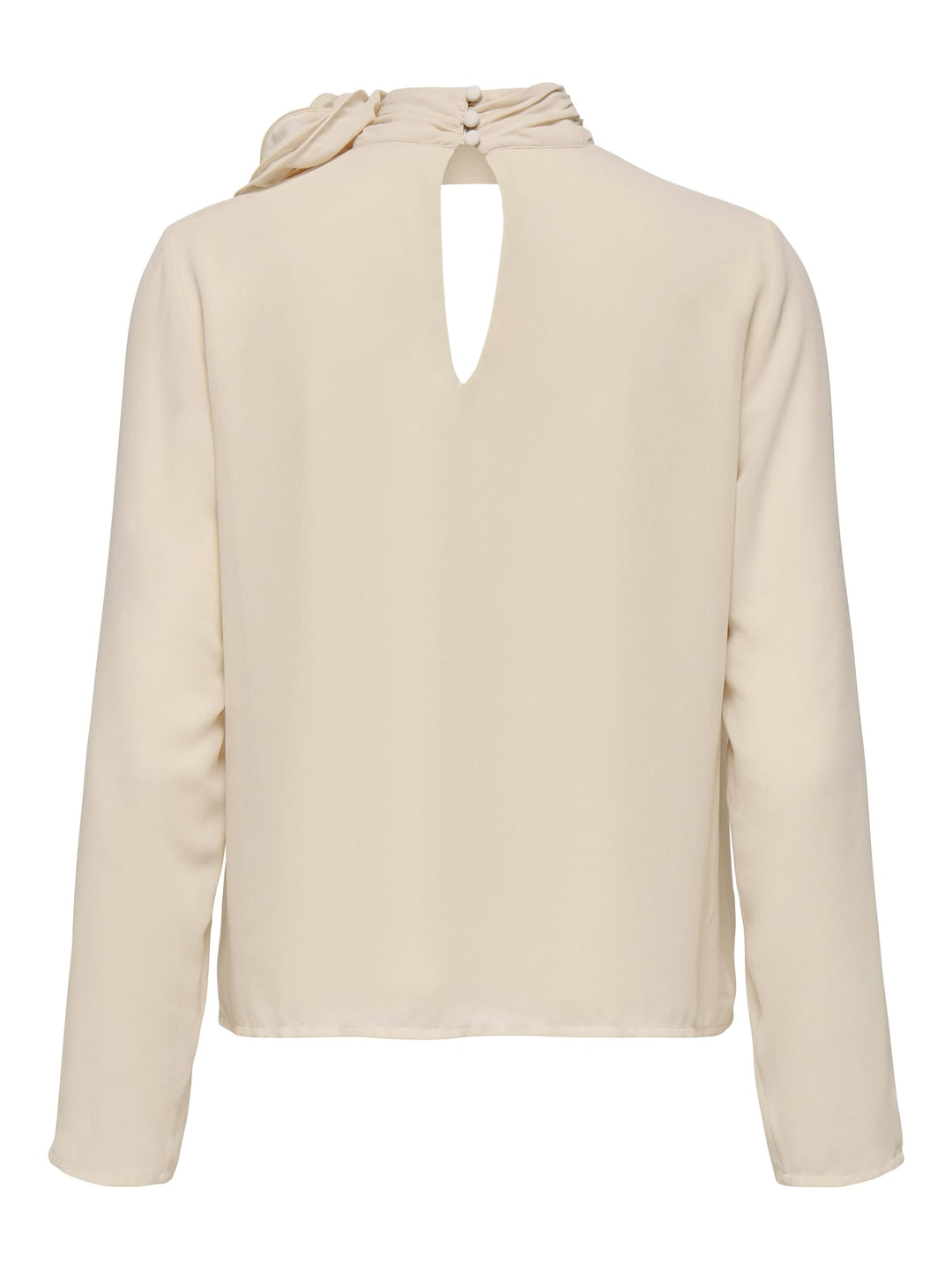 Jacqueline de Yong JDYNOMI L/S HIGH NECK ROSE TOP – dames top - Ecru