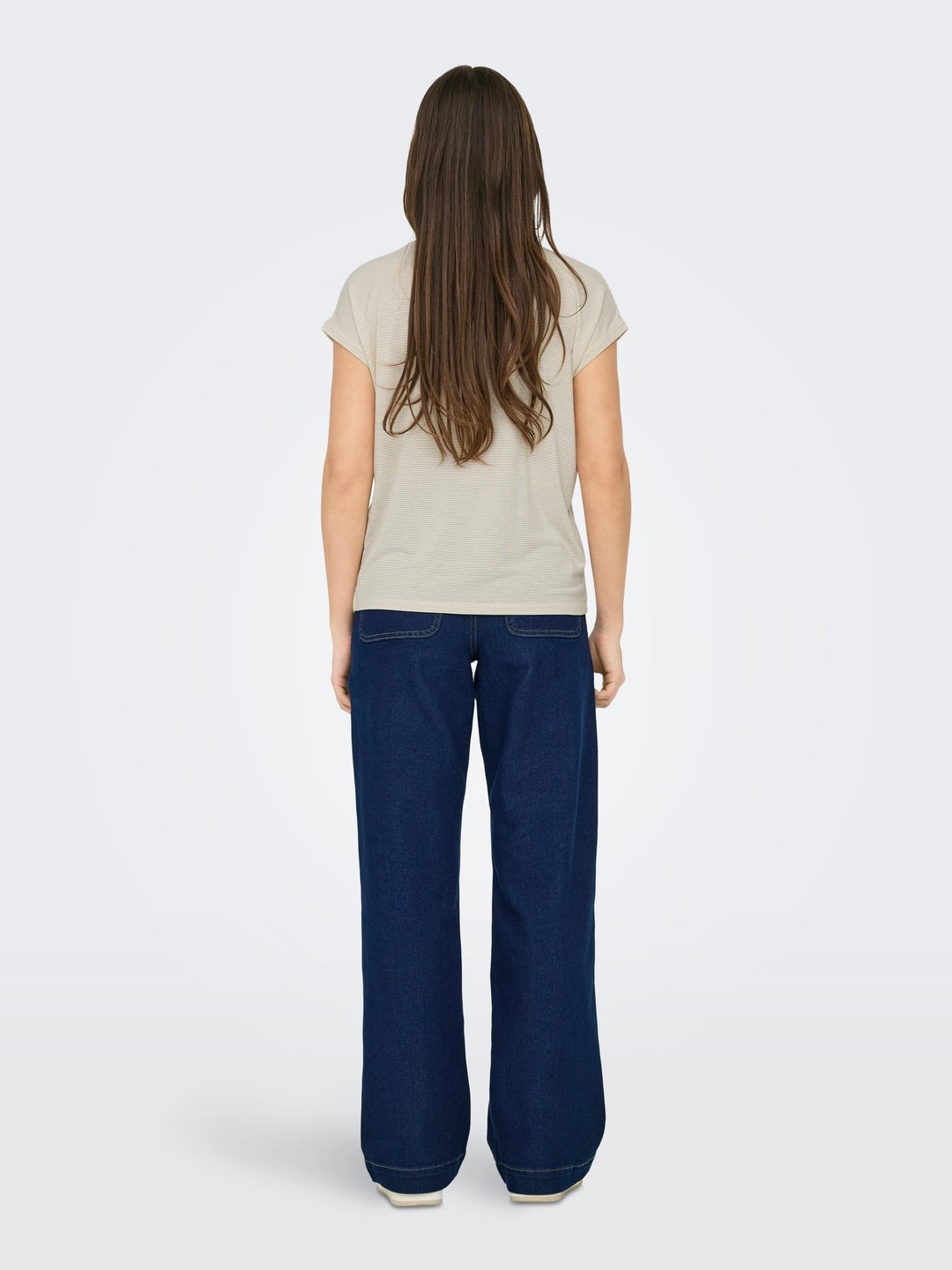Only ONLCLAUDIA S/S Glitter Top – dames - Zand