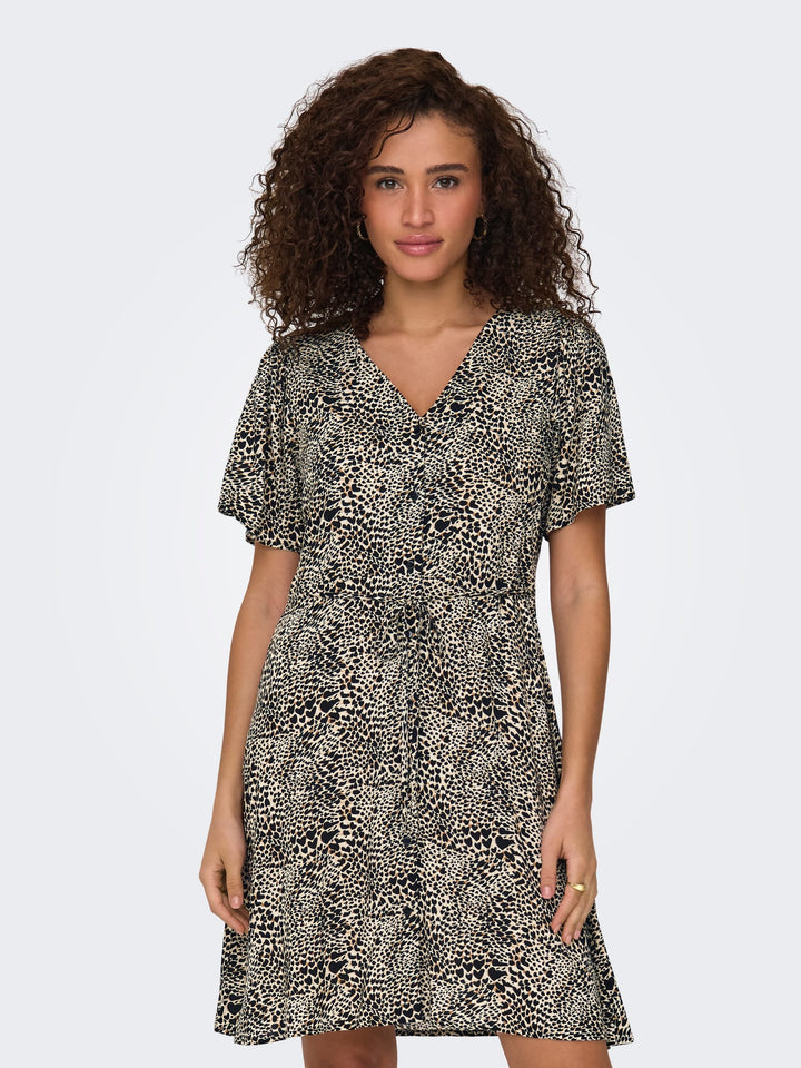 Only Evida jurk kort zwart dessin – dames