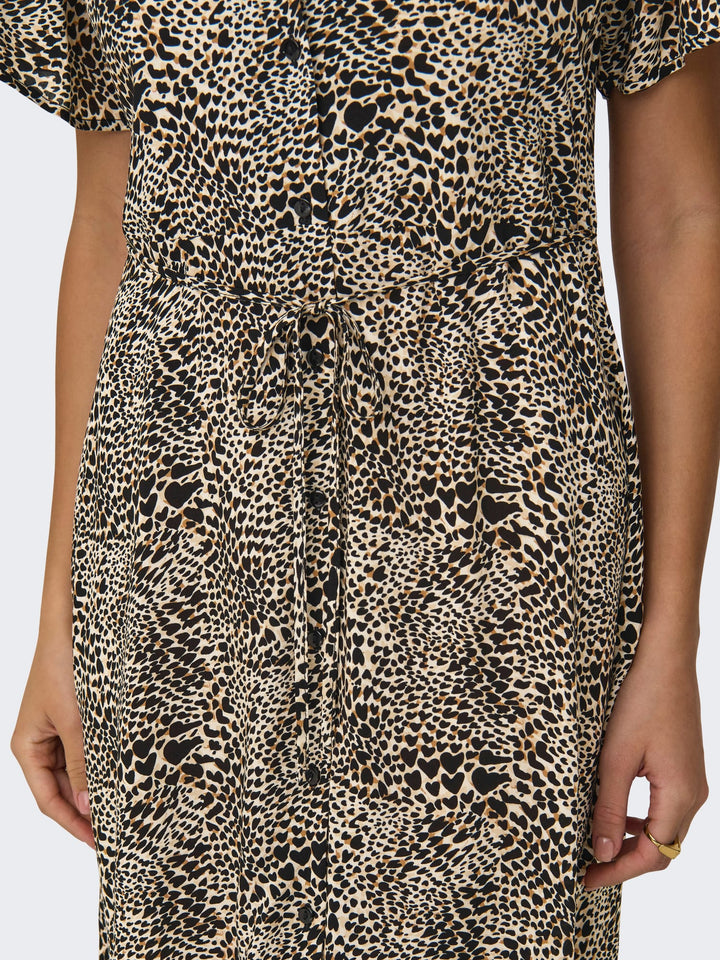 Only Evida jurk kort zwart dessin – dames