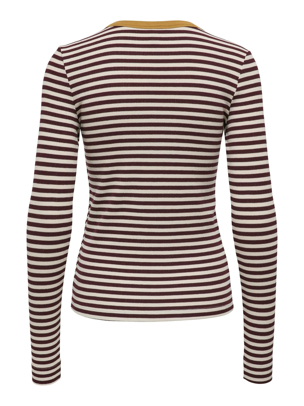 Only ONLELENE L/S FITTED TOP JRS – dames t-shirt - Rood Dessin