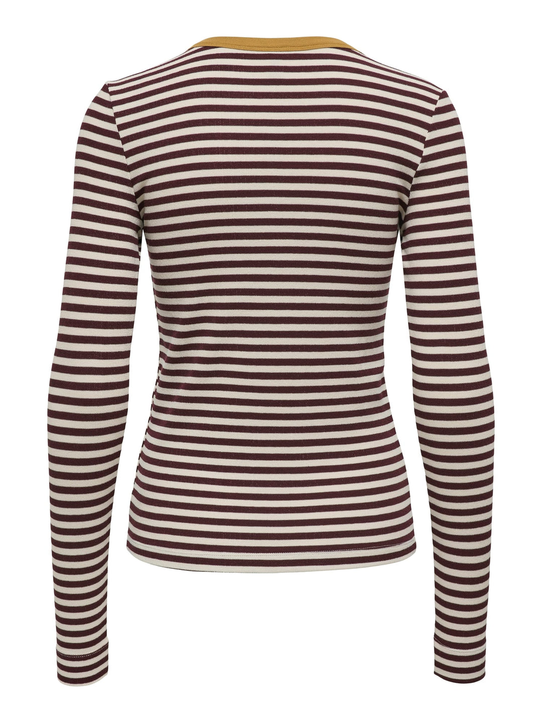 Only ONLELENE L/S FITTED TOP JRS – dames t-shirt - Rood Dessin