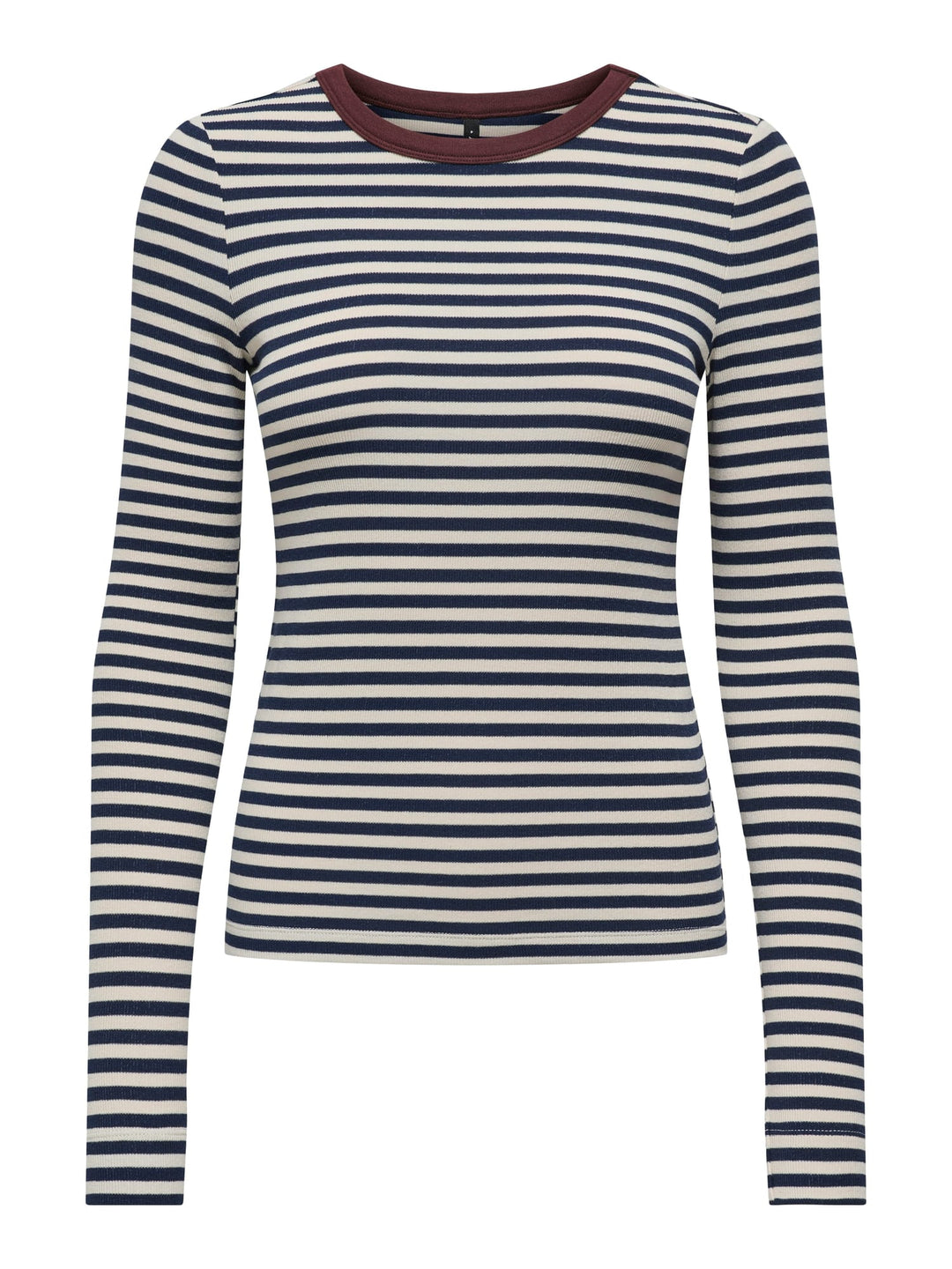 Only elene t-shirt l/m dames blauw dessin – casual top