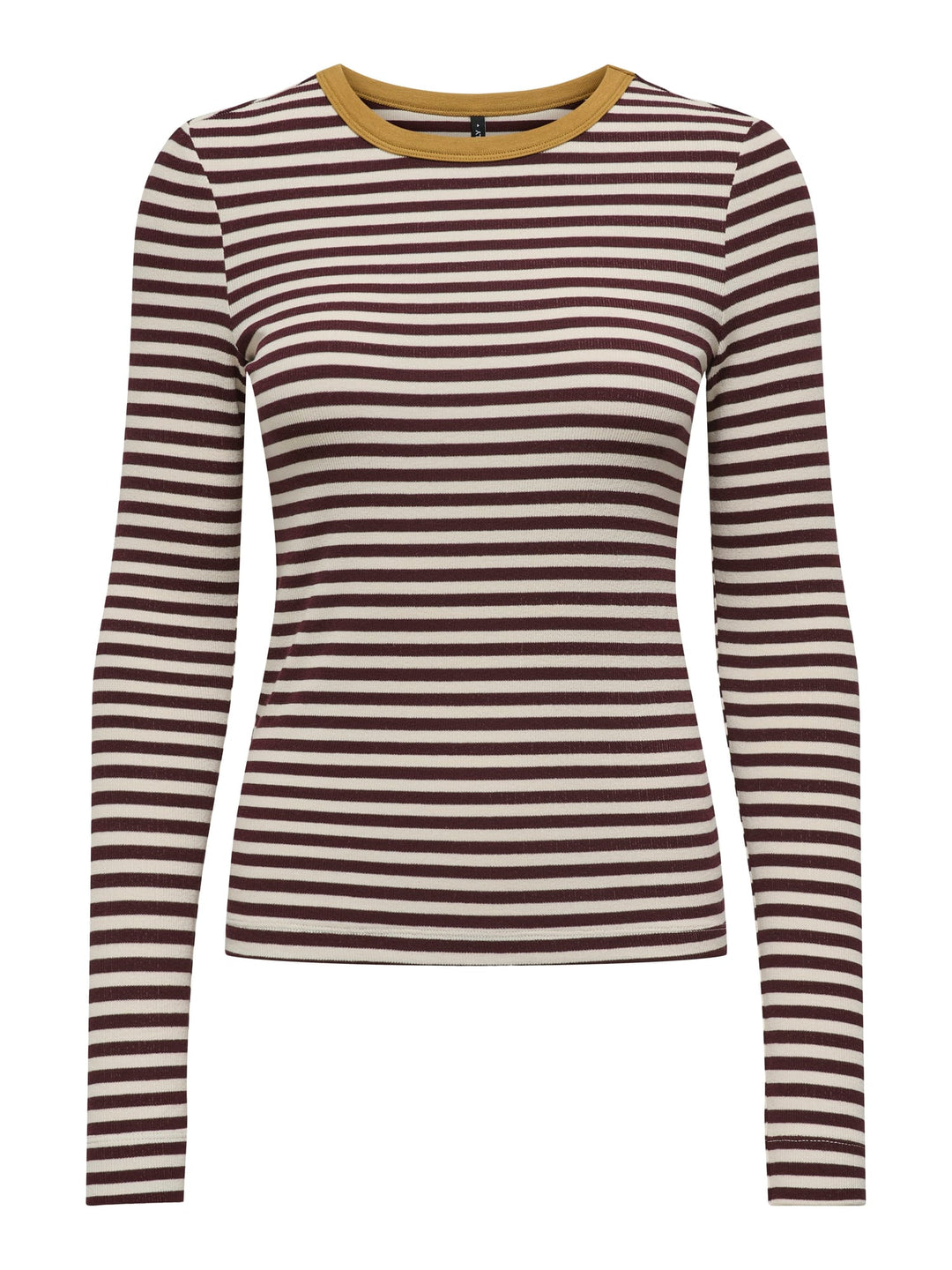 Only ONLELENE L/S FITTED TOP JRS – dames t-shirt - Rood Dessin