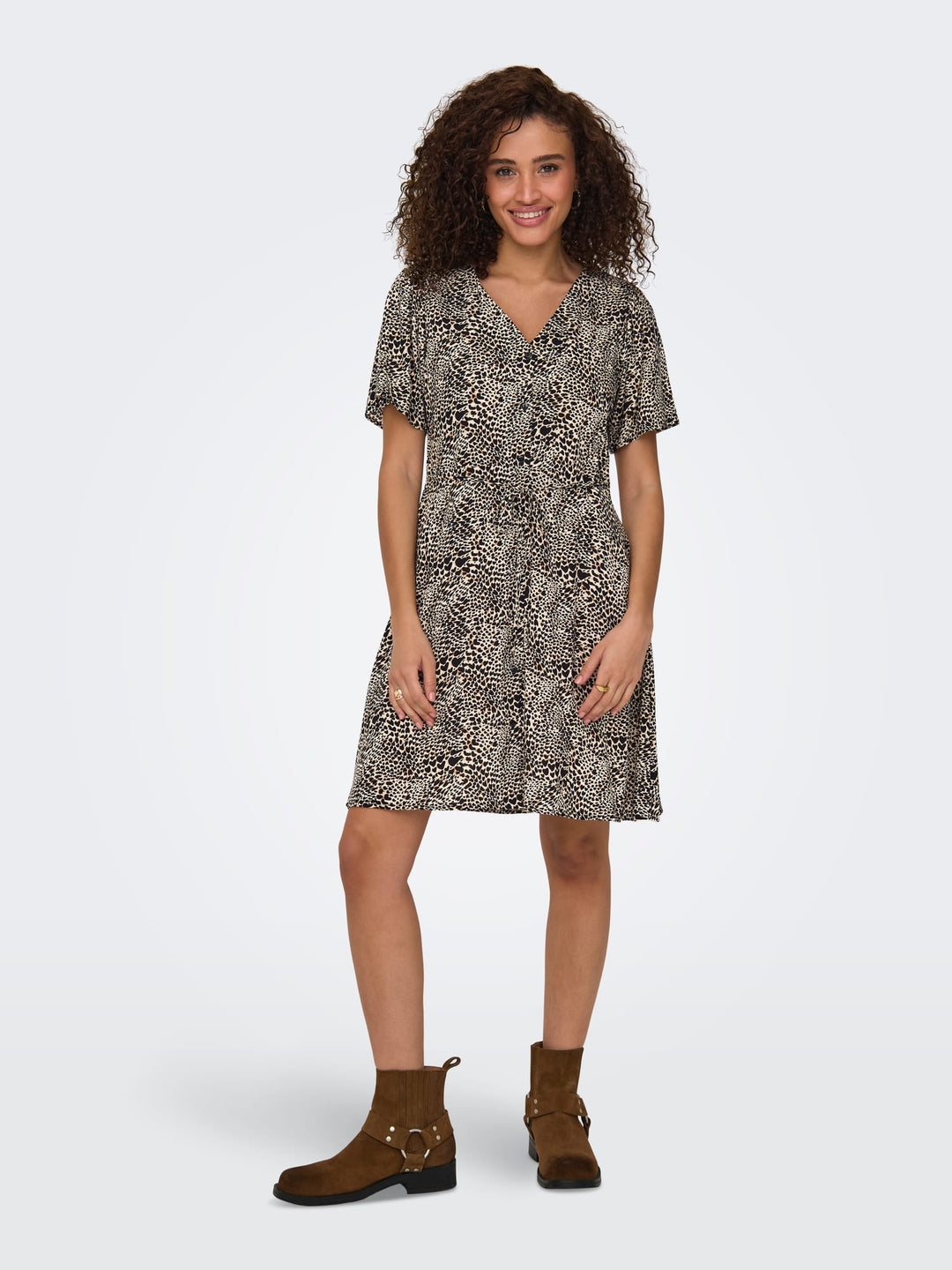 Only Evida jurk kort zwart dessin – dames