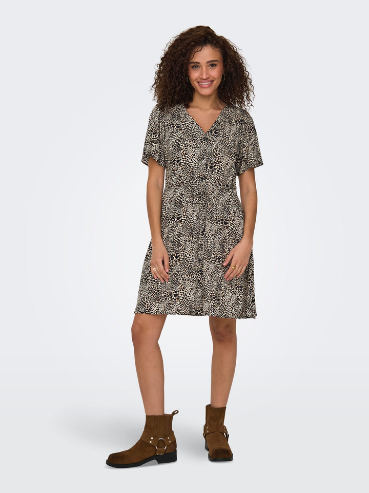 Only Evida jurk kort zwart dessin – dames