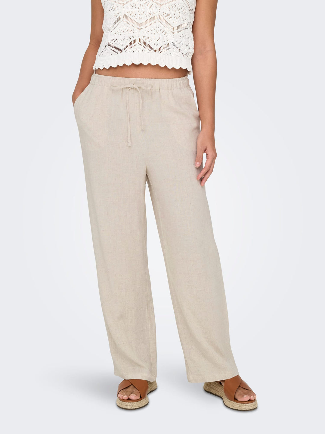Only Siesta lange broek beige – dames - L32