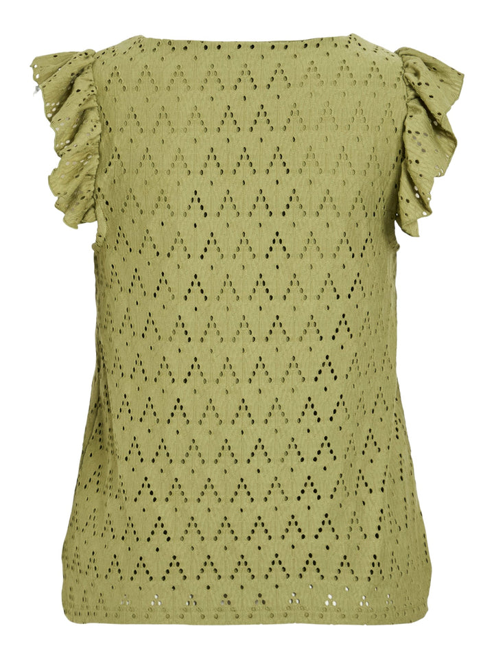Vila malina V-hals tank top olijf - dames