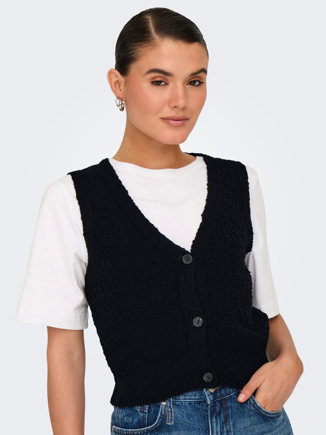 Only 15339653 alvilda gilet zwart – dames