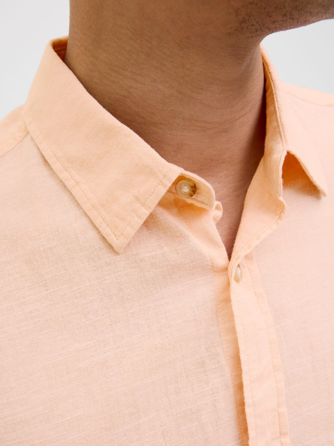 Jack & Jones JJESUMMER SHIRT LS SN – overhemd heren - Zalm/peach