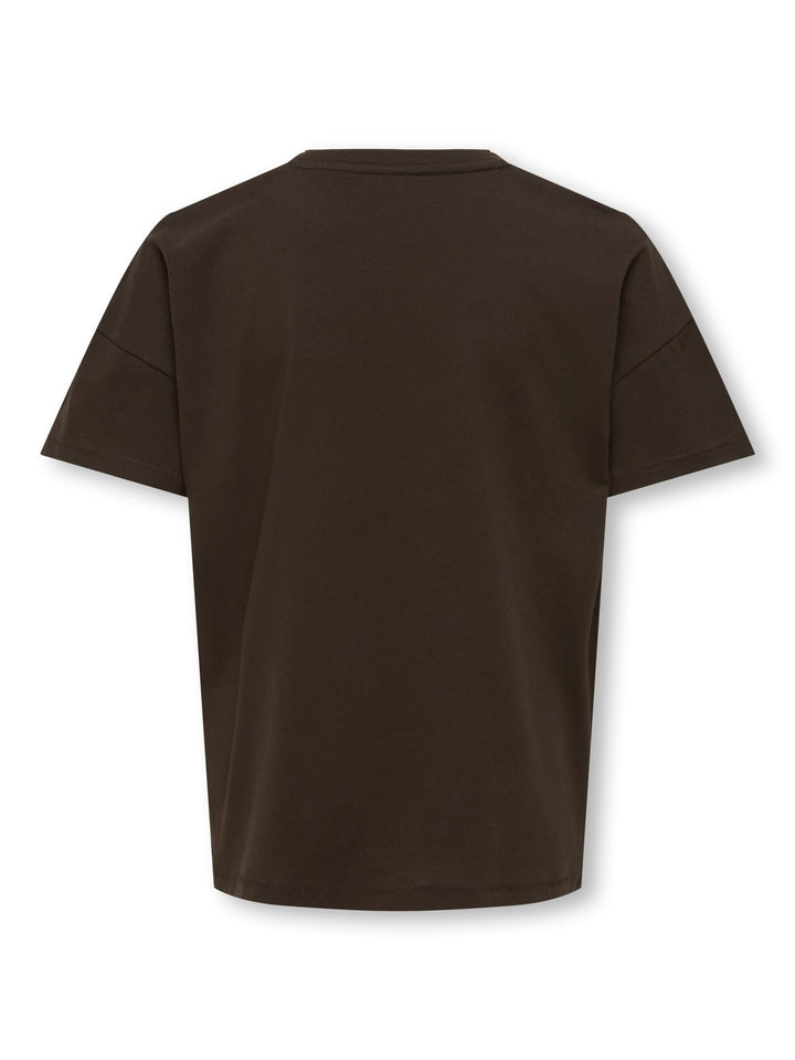Kids Only KOGKATE LIFE SS O-NECK PEARL TOP JRS - T-shirt voor meisjes - Bruin