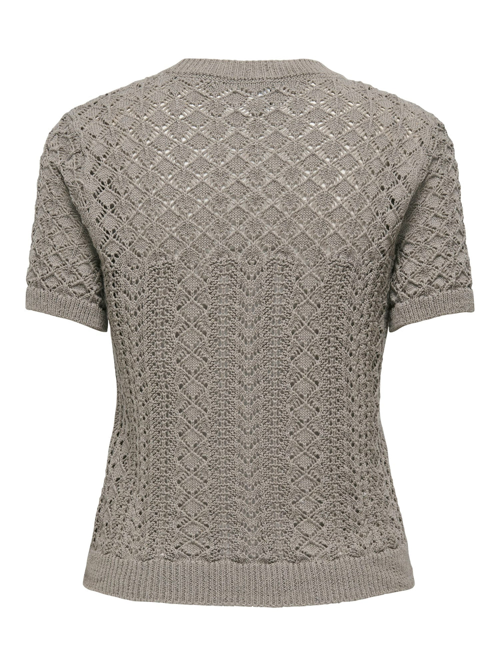 Only ONLSAGA SS O-NECK KNT NOOS taupe top – dames