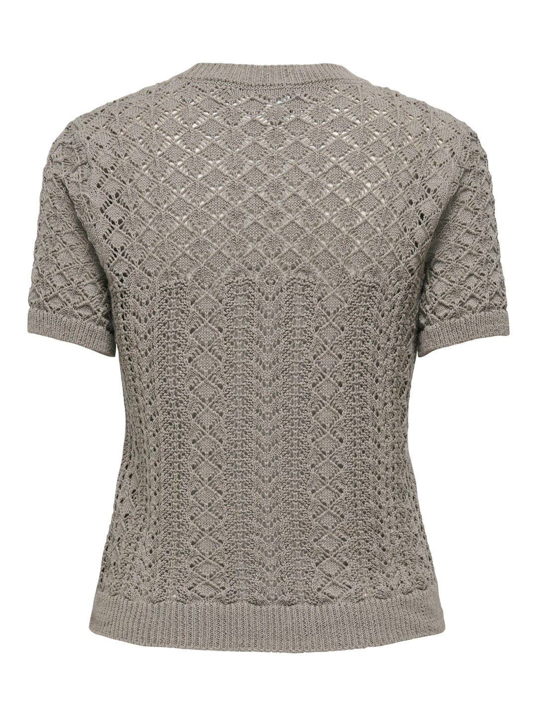 Only ONLSAGA SS O-NECK KNT NOOS taupe top – dames