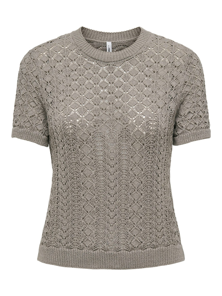 Only 15339662 Saga gebreide top taupe