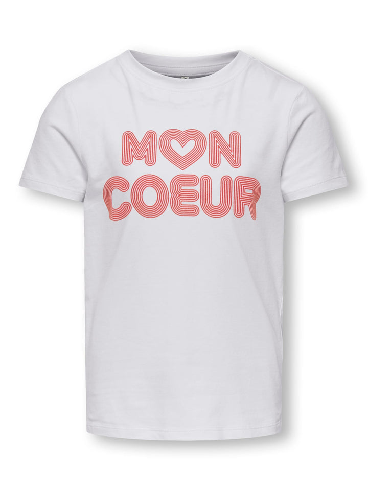 Kids Only T-shirt KOGLOTTE-ARIYA off-white – meisjes