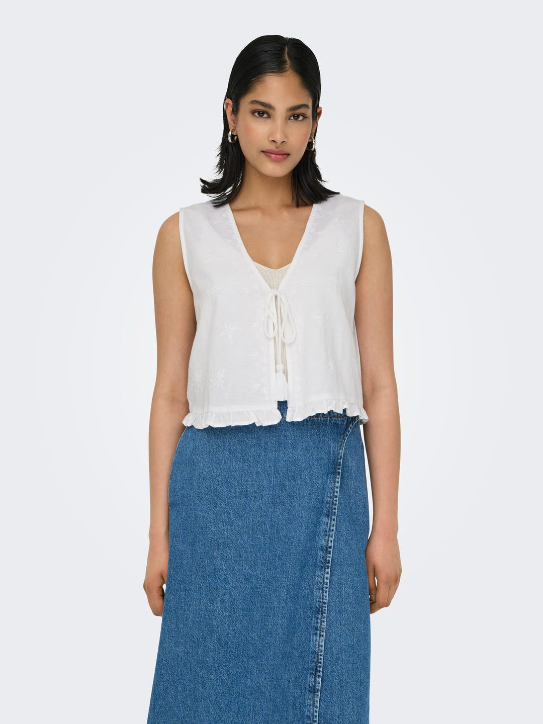 Only Jakiri gilet dames off-white