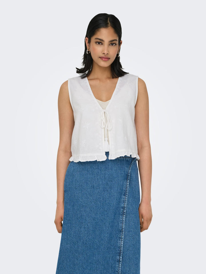 Only Jakiri gilet dames off-white